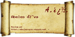 Abeles Éva névjegykártya